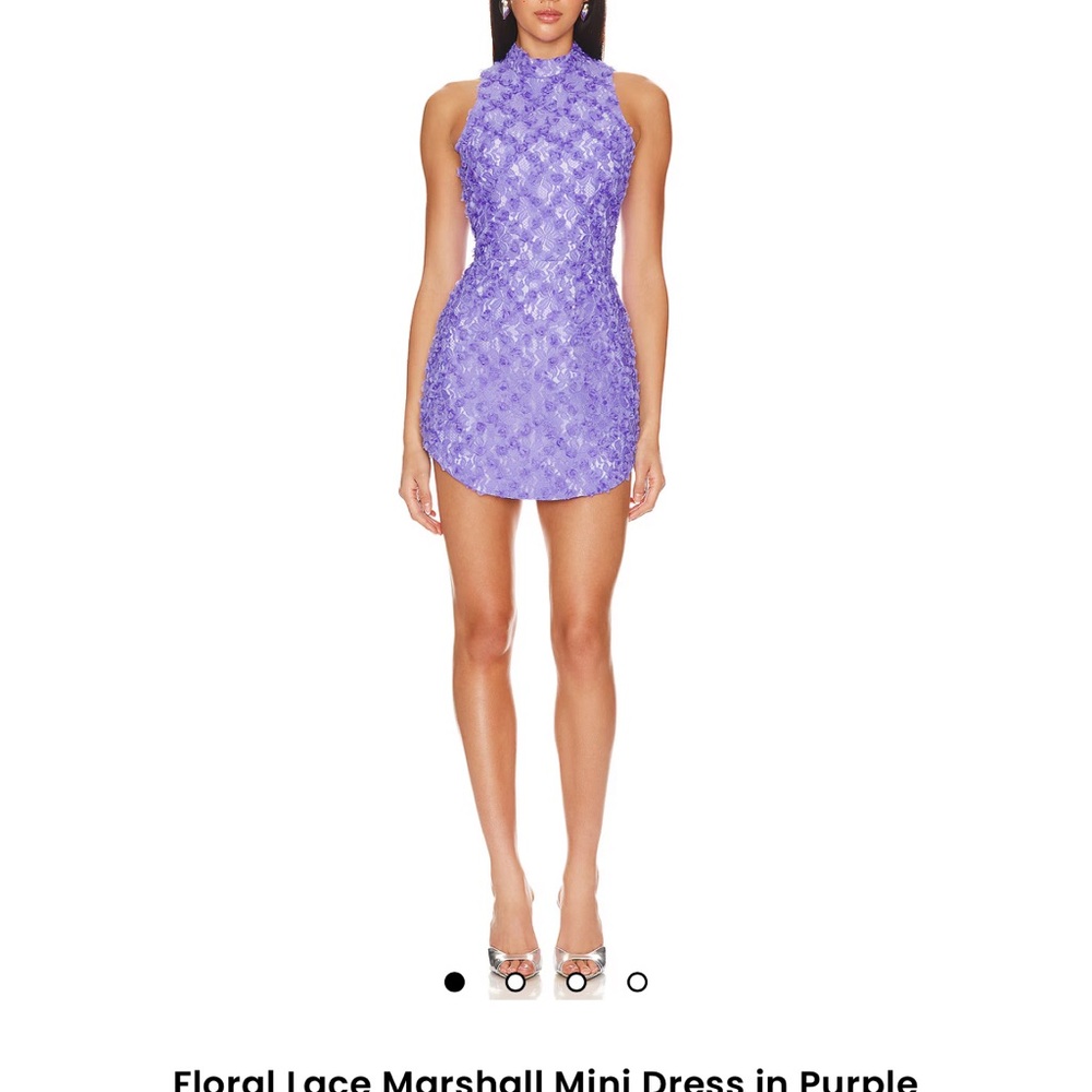 Amanda Uprichard Lace Mini Dress in Lavender